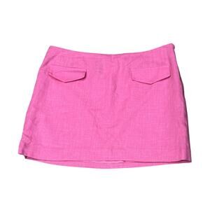 NWT H&M Linen Mini Skirt Pink Medium Lined party feminine vacation summer girly